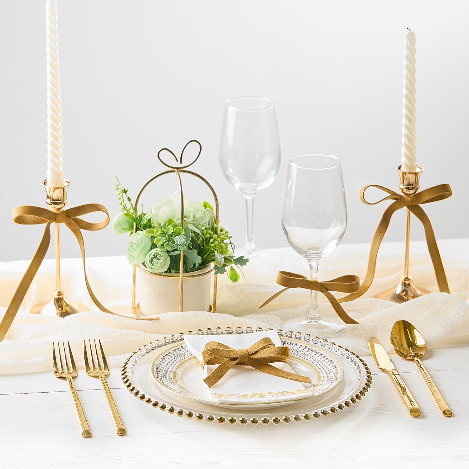 Antique Gold Velvet Ribbon, Double Faced 3/8 Inch 10-Yard Ribbon for Christmas Tree, Gift Wrapping, Bow Making, Handmade Crafts, Wreath Decoration